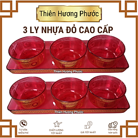 Mua 3 Ly nhựa đỏ cao cấp thờ cúng