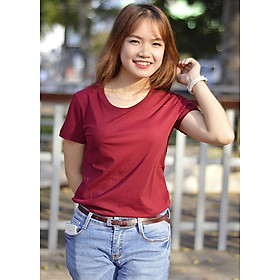 Siêu giảm giá. Áo thun nữ thoát nhiệt Nhật Bản Goking, form ôm eo, chất liệu tự nhiên 100% cotton thấm hút mồ hôi tốt. Áo phông trơn nữ hàng hiệu cao cấp