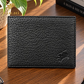 Ví Nam Mini Nhỏ Gọn Cao Cấp, Da Bò PEBBLE Mềm Mại - Bền Bỉ, Chống Xước - Chống Nhăn Tốt, Thiết Kế Đơn Giản, Dáng Ngang - Gập 2, Đựng Tiền và Thẻ ATM Tiện Dụng