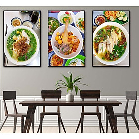 (ẢNH CHỤP THẬT) Tranh phở gà, Tranh treo tường tráng gương trang trí quán ăn, nhà hàng kèm đinh