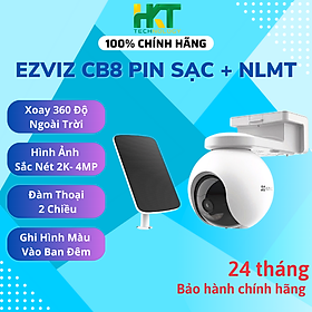 Camera WIFI Ngoài Trời EZVIZ CB8 3MP-2K Pin Sạc Kèm Tấm Pin NLMT - Hàng chính hãng - kèm thẻ 128gb