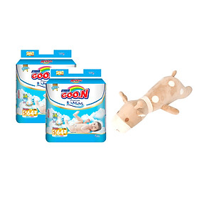 Combo 2 bịch tã dán Goo.N Premium gói cực đại S64 (64 miếng) + Tặng 1 thú bông con hươu