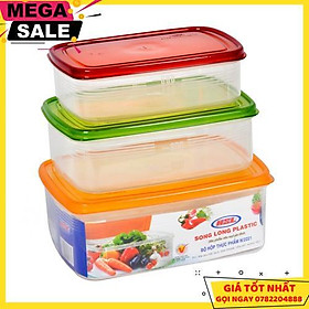 Bộ 3 Hộp Đựng Thực Phẩm  2221 (2000Ml, 1300Ml, 850 Ml) - Màu Ngẫu Nhiên - Giao Hàng Toàn Quốc