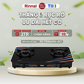 Mua Bếp gas dương Rinnai RV-715Slim(GL-SC) mặt bếp kính và kiềng bếp men - Hàng chính hãng.
