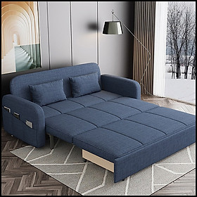 Giường Ngủ Sofa Gấp Gọn Có Ngăn Chứa Đồ KT 1m4 x 1m85 ( lọt lòng 1m2 x 1m8 ) Toàn Bộ Khung Thép Chịu Lực 8 Điểm Sơn Tĩnh Điện. Ghế Sofa Giường Gấp Gọn Thông Minh. Tặng Kèm 2 Gối