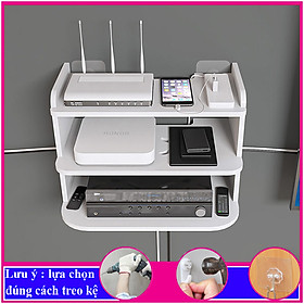 Mua kệ wifi treo tường 3 tầng  giá để modem  đầu thu kỹ thuật số  điện thoại  remote  ổ cắm điện  tạo không gian gàng - a19