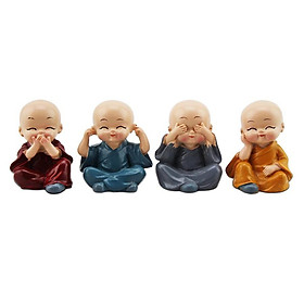 Mua ️Tượng 4 chú tiểu tứ không trang trí bàn làm việc - Tượng tứ không trang trí️