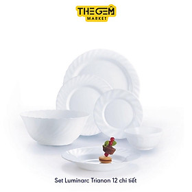 Mua Bộ Bát Đĩa Thủy Tinh Opal kháng vỡ cao cấp Luminarc Trianon bộ 12 món