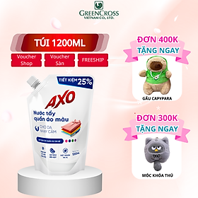 Mua Combo 2-8 Túi Nước tẩy quần áo màu AXO 1200ml đánh bay vết bẩn lưu giữ màu quần áo