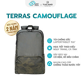 Balo laptop TUCANO TERRAS CAMOUFLAGE 15.6 inch, Thương hiệu Ý, thiết kế năng động, Bảo hành 2 năm