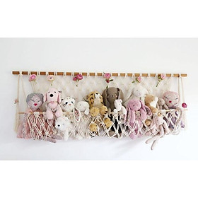 Giỏ treo đựng thú bông tết thủ công macrame toy store