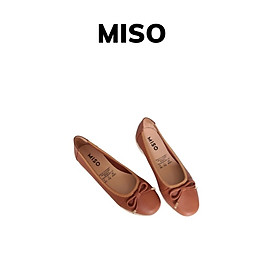 Giày búp bê nữ basic da thật đế thể thao phối nơ Miso M1005