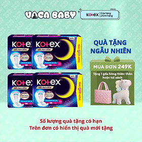 Combo 4 Gói Băng Vệ Sinh Kotex Siêu Ban Đêm MẶT BÔNG ÊM MỀM 35cm 8 Miếng