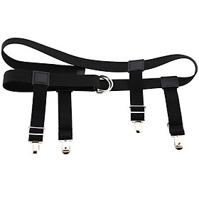 Nylon Adjustable Harness Pants Waist Suspender Garter Belt with Metal Clips