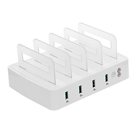 Smart Charging Station with 4 Ports USB QC3.0 Charging Dock of Universal Compatibility Charging Station for Family and