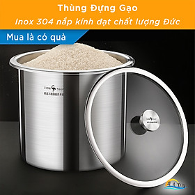 Mua Thùng Đựng Gạo 10kg Thông Minh Inox 304 Nắp Kính Cao Cấp Đạt Chất Lượng Đức SSGP