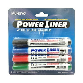 Vỉ 4 Bút Lông Bảng 4 Màu Mungyo MA-4A