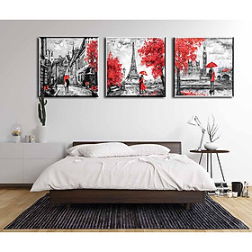 Mua Bộ 3 tranh sơn dầu decor Paris - DC005