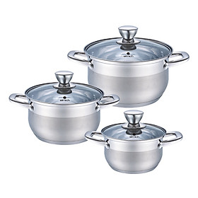 Mua Bộ Nồi inox Smartcook 3 chiếc cỡ 16 20 24cm SM3337