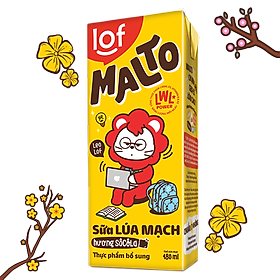 Lof Malto sữa lúa mạch Sô Cô La thùng 48 hộp x 180ml