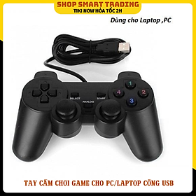 Tay cầm chơi game cho PC/Laptop cổng USB đen (có gạt Analog) có rung tay đơn - Hàng nhập khẩu