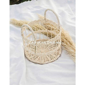 Mua Giỏ mây tay cầm  giỏ đựng hoa quả  giỏ đựng đồ tiện tợi  giỏ đi picnic  giỏ decor trang trí cực đẹp