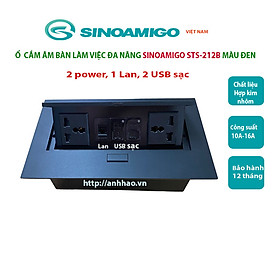 Mua Ổ cắm âm bàn văn phòng đa năng Sinoamigo STS-212B màu đen - Hàng chính hãng