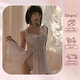 Váy Ngủ Nữ Ren Xẻ Tà Gợi Cảm - B.Lingerie