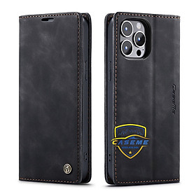 Bao da bò thật dạng ví dành cho iPhone 14 Pro Caseme - Hàng Nhập Khẩu