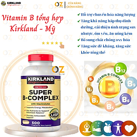 Vitamin B Kirkland Super B-Complex hỗ trợ chuyển hóa năng lượng, tăng hấp thụ dinh dưỡng, cải thiện suy nhược, thêm chất chống oxy hóa - OZ Slim Store