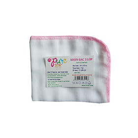 Khăn sữa em bé Pure 3 lớp kích thước 24*28 cm trắng