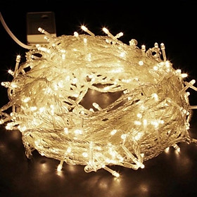 Dây đèn trang trí cây thông dài 10m màu vàng nắng với 100 bóng led