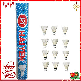 Ống cầu lông Hải Yến 12 trái loại ống xanh Biển thích hợp tập luyện thi đấu - Hàng Chính Hãng