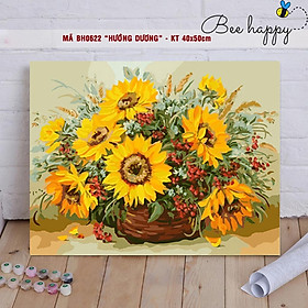 Mua Tranh tự tô màu sơn dầu số hóa hoa BEE HAPPY - Mã BH0622 Hoa hướng dương