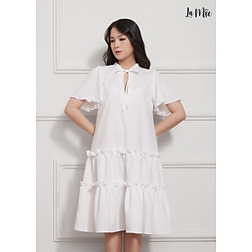 Đầm Babydoll Lụa Crep Nhún Bèo Tay Loe Maxivic, La Mộc - LM012206