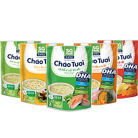 Lốc 5 - Cháo Tươi Baby Sài Gòn Food 240g, Gà, Thịt Bằm, Tôm, Lươn, Cá Hồi