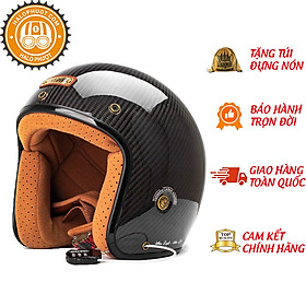 Mũ 3/4 bulldog heli carbon