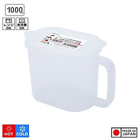 Hộp thực phẩm có tay cầm Nakaya 1000ml,  nắp bằng nhựa PE mềm dẻo, khả năng chịu được nhiệt từ -20~ 70°C- nội địa Nhật Bản