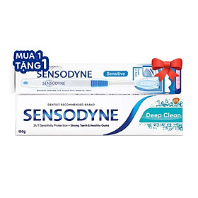 Hình ảnh [Mua 1 Tặng 1] Kem Đánh Răng Sensodyne Deep Clean 160g Tặng BCDR Sensitive Extra1X1