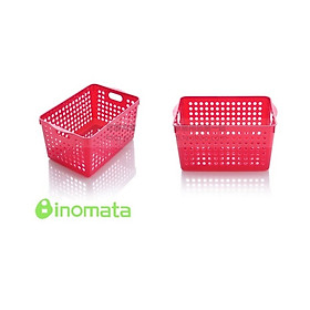 Rổ đựng đồ đa dụng Inomata gồm 3 size, thân rổ được thiết kế thẳng đứng với nhiều lỗ tròn thoáng khí xung quanh - nội địa Nhật Bản 