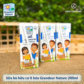 Sữa bò hữu cơ ít béo Grandeur Nature 200ml