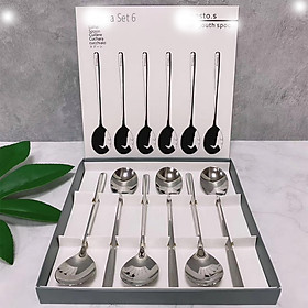 Mua Bộ Thìa Dĩa inox 6 Cái Cán Dài Cao Cấp Của Đức Chống Han - Set 6 thìa cà phê