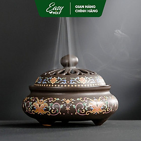Mua Lư Xông Trầm Phong Thủy Trầm Hương Lộc Phát Gốm Sứ Cao Cấp 12cm