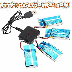 Mua Dây sạc pin 3.7V kèm củ cân bằng ra 4 cổng tiện lợi chân cắm trắng dẹt 2 dăm nhỏ