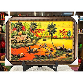 Mua Tranh Sơn Mài - ĐỒNG QUÊ VIỆT NAM | Size 50x80 cm | Mộc Mạc – Bình Yên – Đậm Hồn Dân Tộc