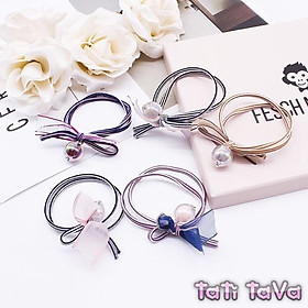 Cột tóc nơ ruy băng hạt trong suốt Tatitava