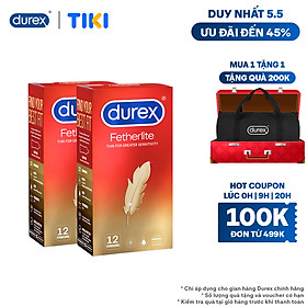 BỘ 2 HỘP BAO CAO SU DUREX FETHERLITE (HỘP 12 BAO)