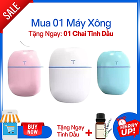 Máy Khuếch Tán Máy Xông Tinh Dầu Mini 220ml + 01 Tinh Dầu Thiên Nhiên