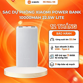 Mua Sạc Dự Phòng Xiaomi Power Bank 10000mAh 22.5W Lite TH | Sạc Nhanh | Sạc Cùng Lúc Nhiều Thiết Bị | Bảo Hành 12 Tháng | Hàng Chính Hãng