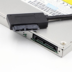 SATA To USB 2.0 Adapter Cable Notebook Optical Drive Line Adapter Cable 6+7P SATA To USB 2.0 Slimline Drive Data Cord Adapter Cable length: 0.35m